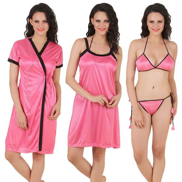 Women Sexy Bra Nightdress Nightwear Satin Slip Chemises Fshion Lingerie  Nightwear With G String Set From Zhaolinshe, $20.29 | DHgate.Com