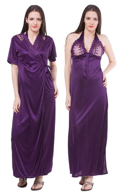 Buy Purple Nightshirts&Nighties for Women by FASENSE Online