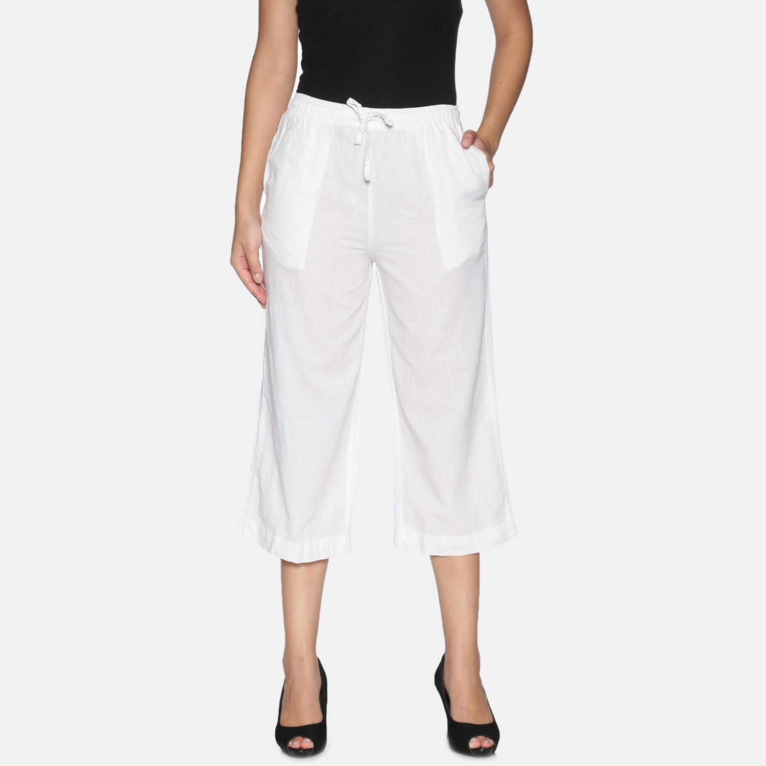 Button Wide Leg Pants for Women Casual Cotton Linen India  Ubuy