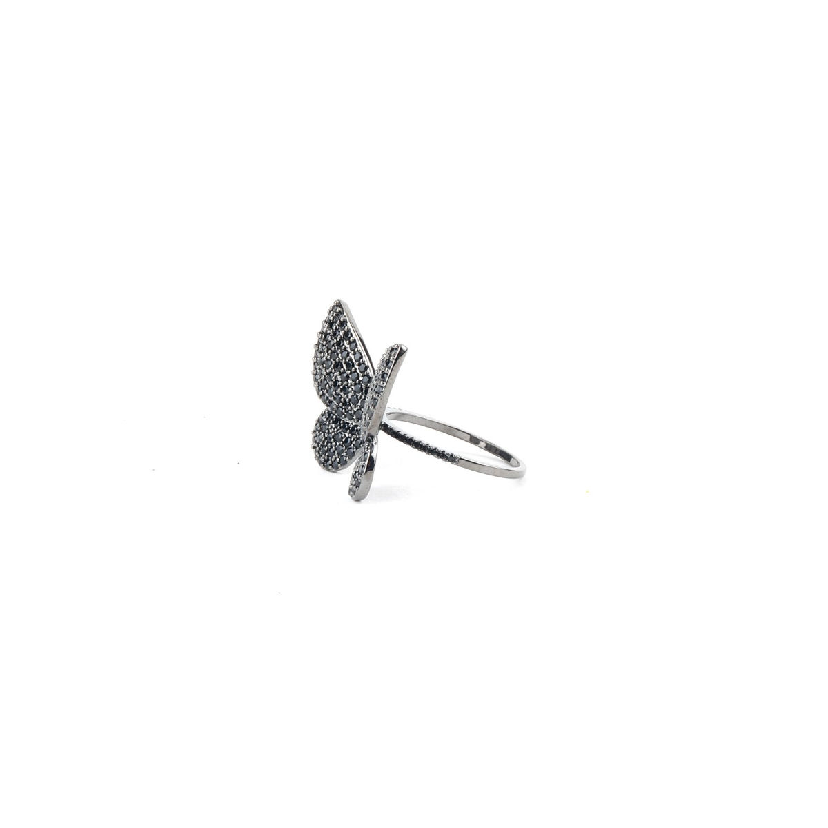 Aneneiceera Vintage Crystal Butterfly Rings Argento Cz Butterfly Finger Ring Mezzo Aperto Knuckle Rings Doppio Strass Butterfly Rings Anello Regolabile Statement Ring Jewelry For Women And Girls