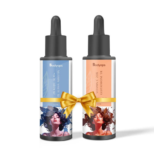 Buy BODYOPS Kojic Acid 2% + Alpha Arbutin 1% & Vitamin C 20% + Glutathione  5% (30ml Each - Pack Of 1) Online