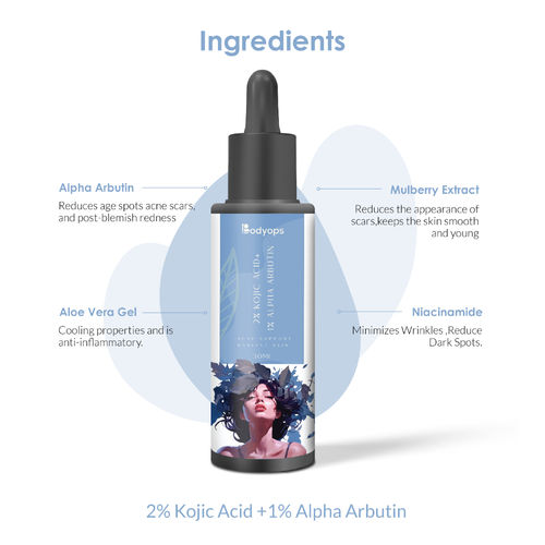 Buy BODYOPS Kojic Acid 2% + Alpha Arbutin 1% & Vitamin C 20% + Glutathione  5% (30ml Each