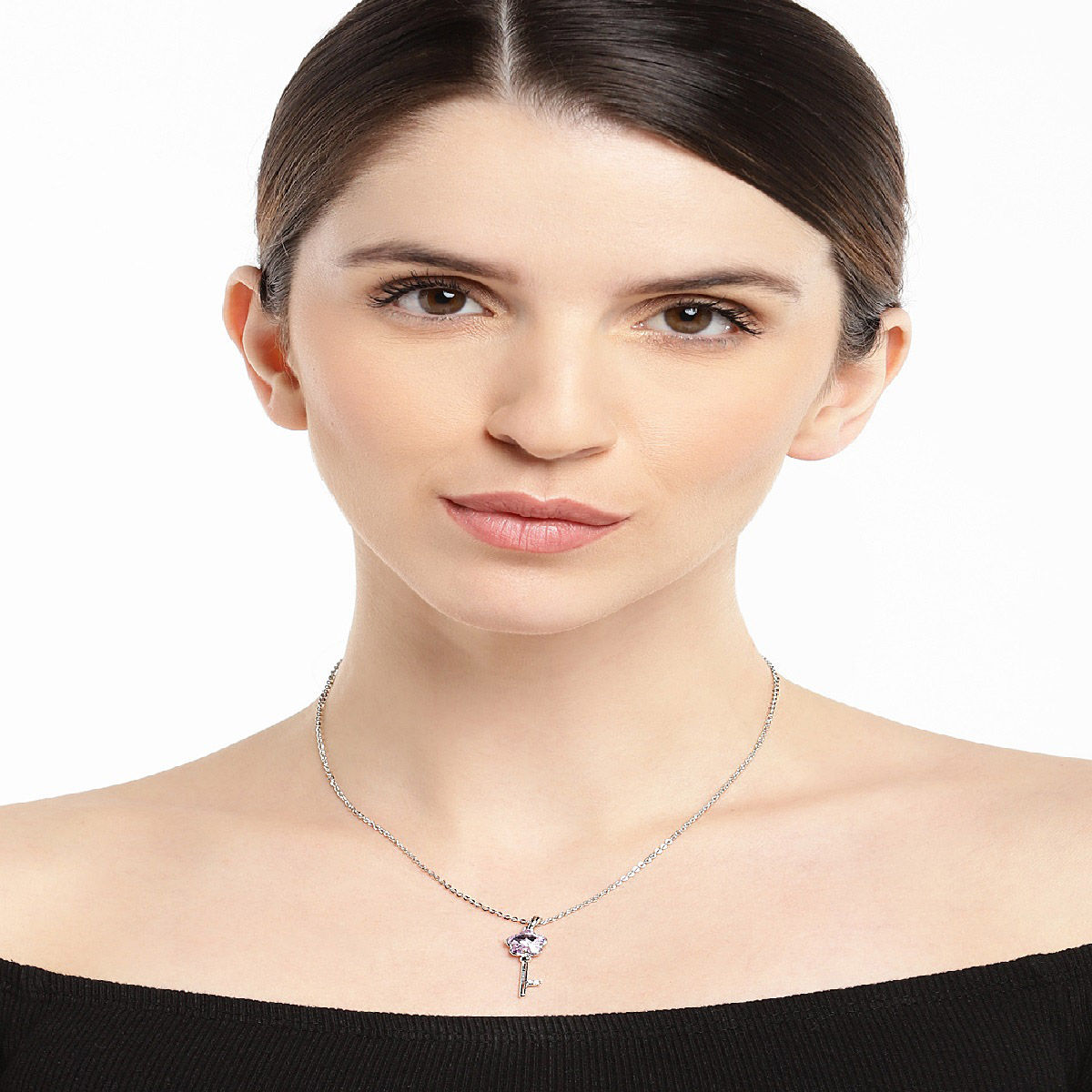 Crystal deals solitaire necklace