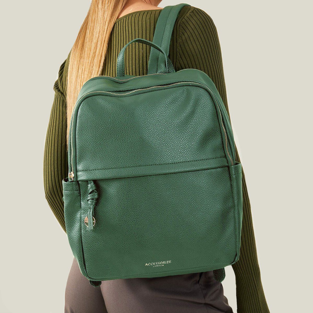 Buy Da Milano Green Leather Women's Backpack at Amazon.in