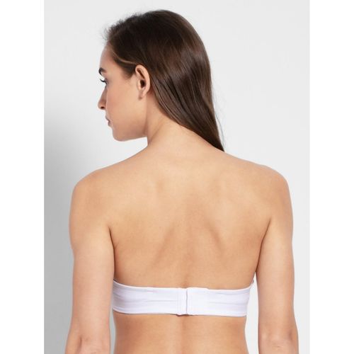 Buy Women's Under-Wired Padded Super Combed Cotton Elastane Stretch Full  Coverage Multiway Styling Strapless Bra with Ultra-Grip Support Band - White  FE52