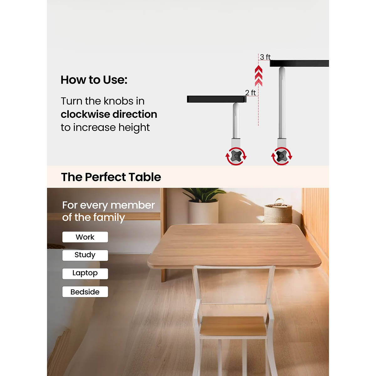 Savya Table Buy Savya Home Walnut Manual Height Adjustable Table Online