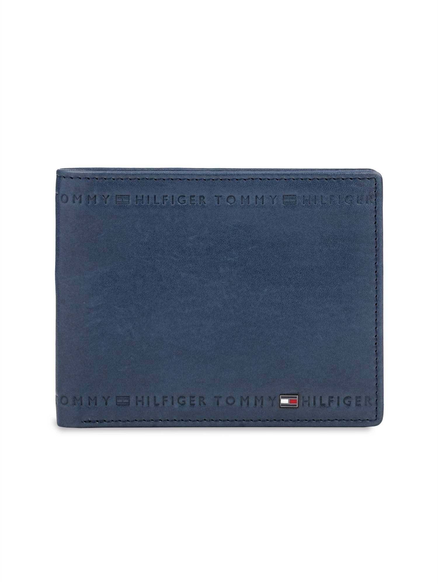 Tommy Hilfiger Men's Slimfold Leather Wallet Kantou - Navy Blue