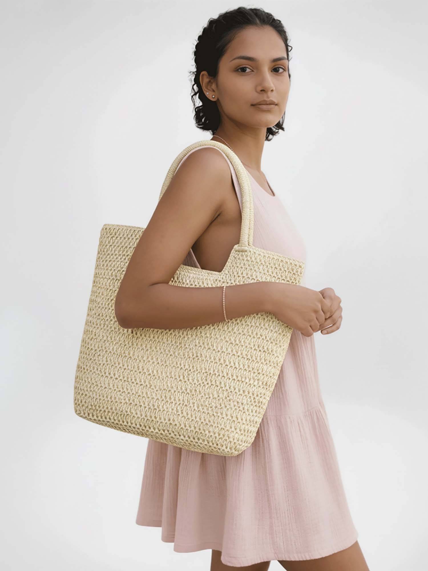 EcoRight Raffia Tote Bag- Sand