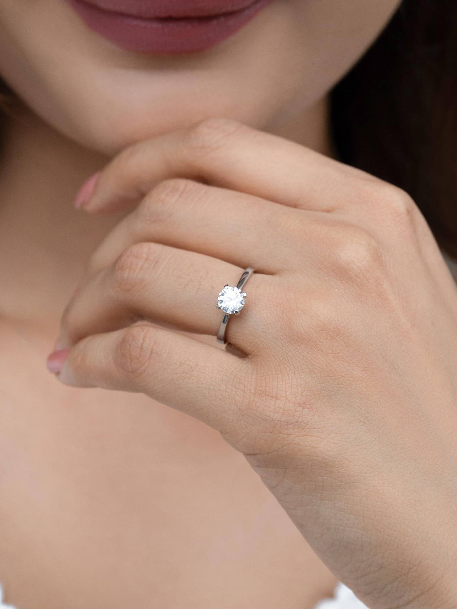 RACHIVA 925 Sterling Silver Adjustable Solitaire Zircon Ring