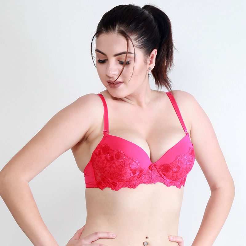 Makclan Love For Lace Underwired Plunge Bra - Pink (38C)