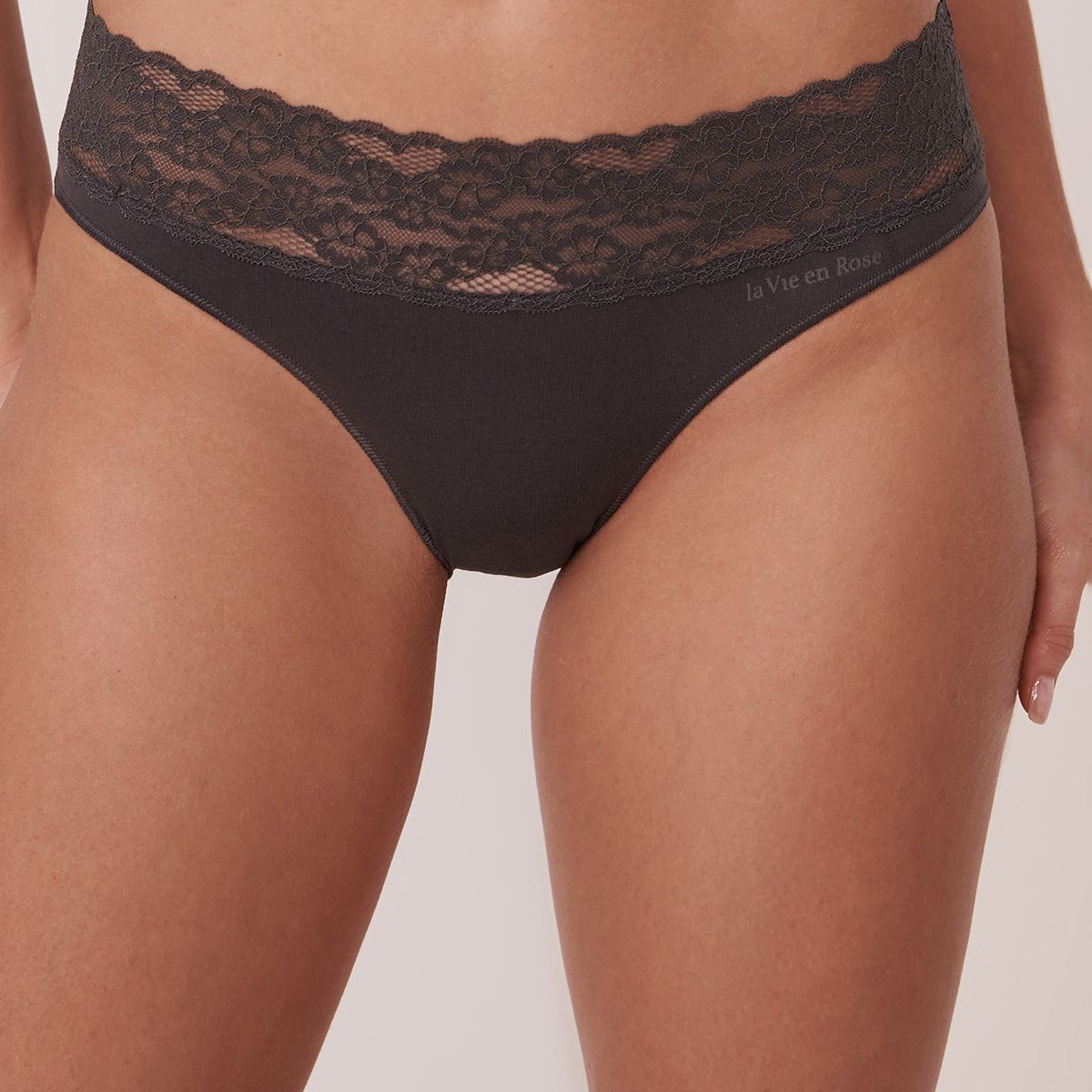 Cotton and Lace Band Bikini Panty