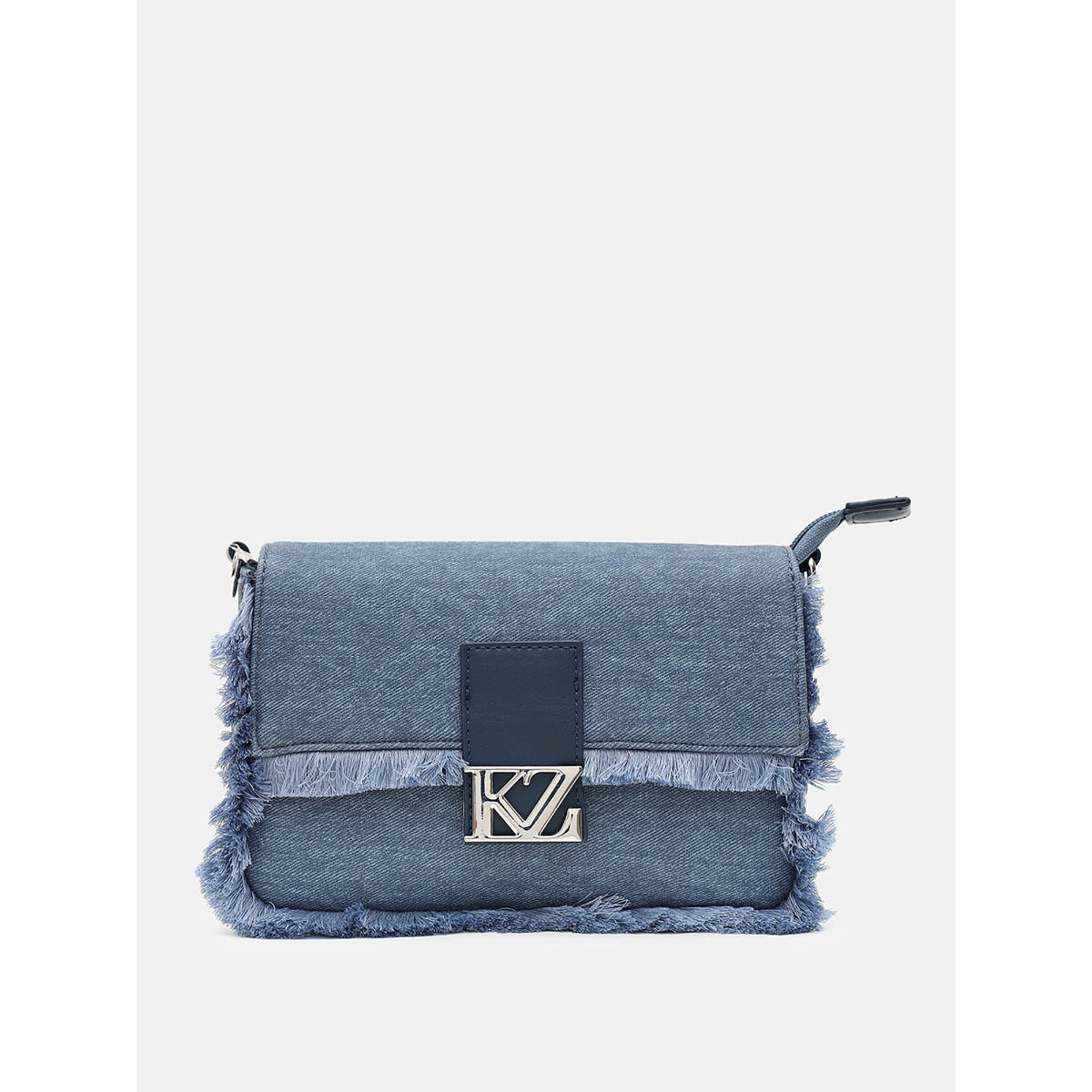 Kazo Blue Denim Fringe Sling Bag (S)