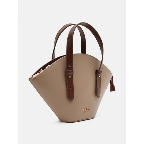 Buy Kazo Brown Dune Handbag with Detachable Strap (S) Online