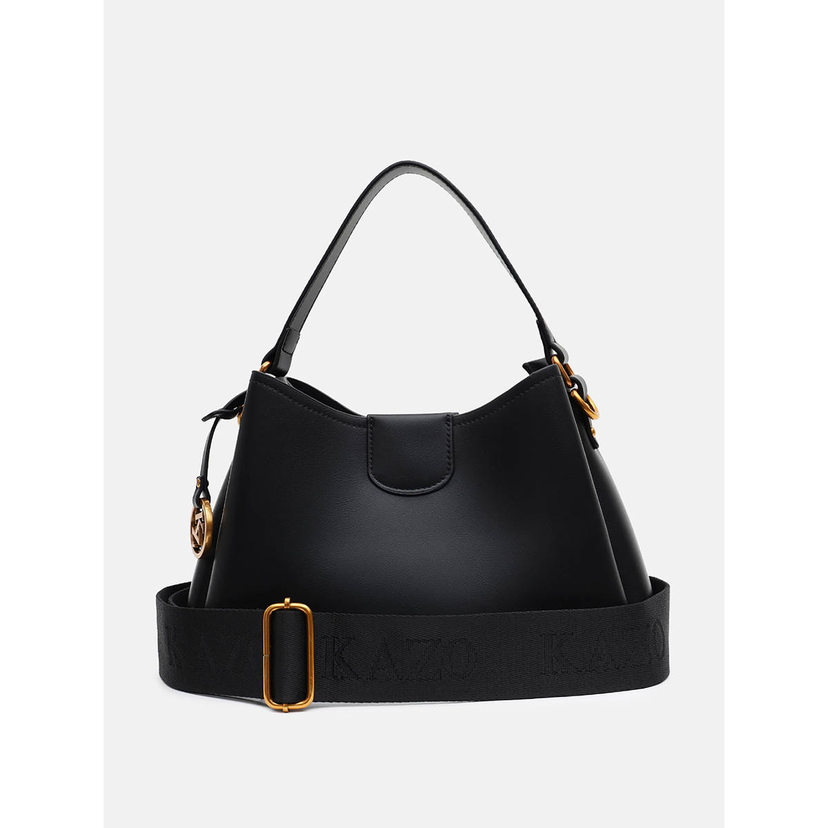 Kazo Black Nova Satchel Bag with Detachable Strap (M)