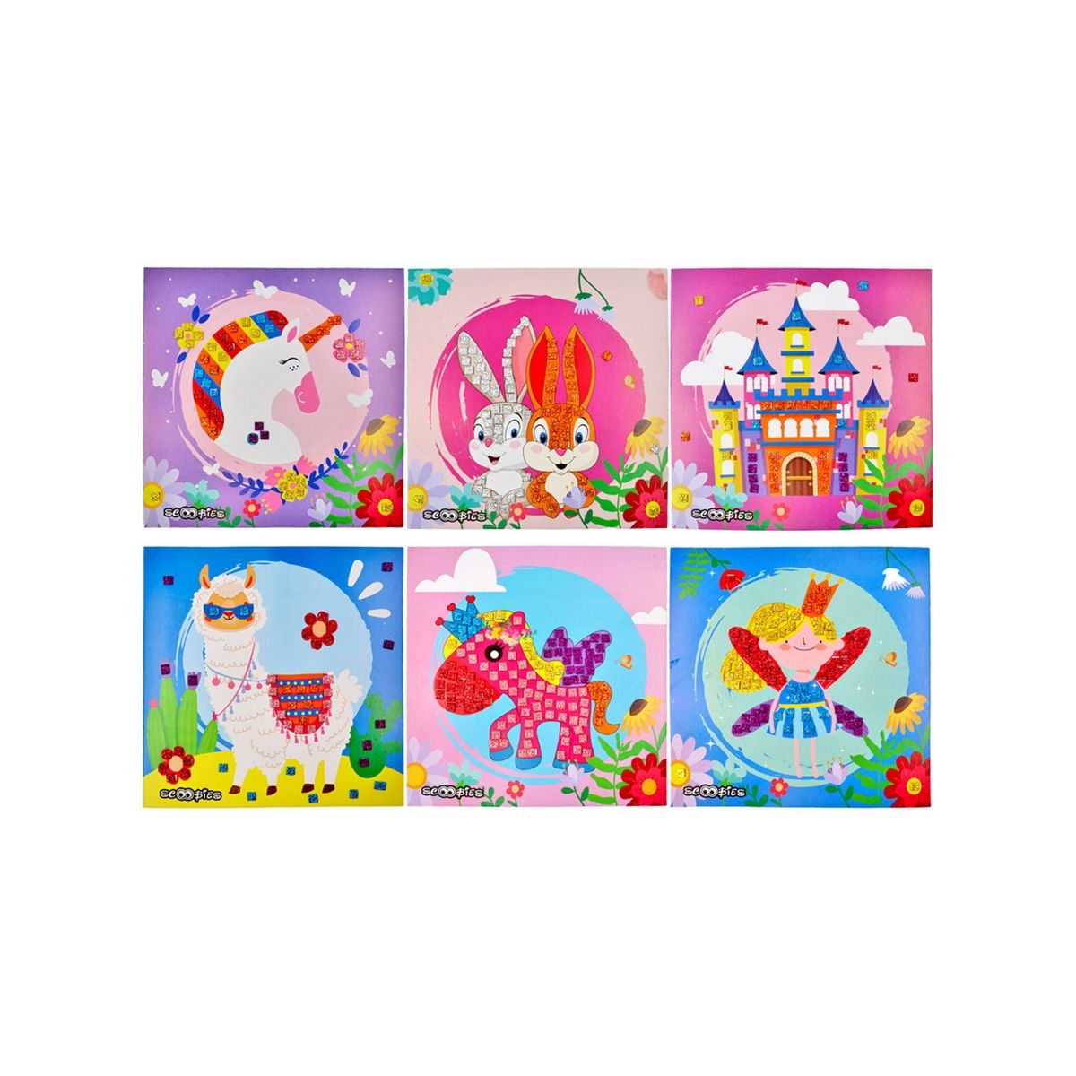 Scoobies Glitter Mosaic Art Set Pink Buy Scoobies Glitter Mosaic Art