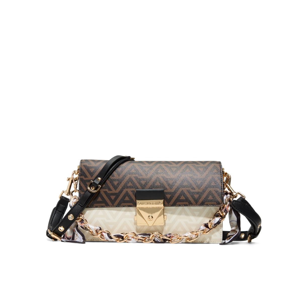 Aldo GEDIA Womens Multi-Color Cross Body Sling Bag With Detachable Strap  Chain