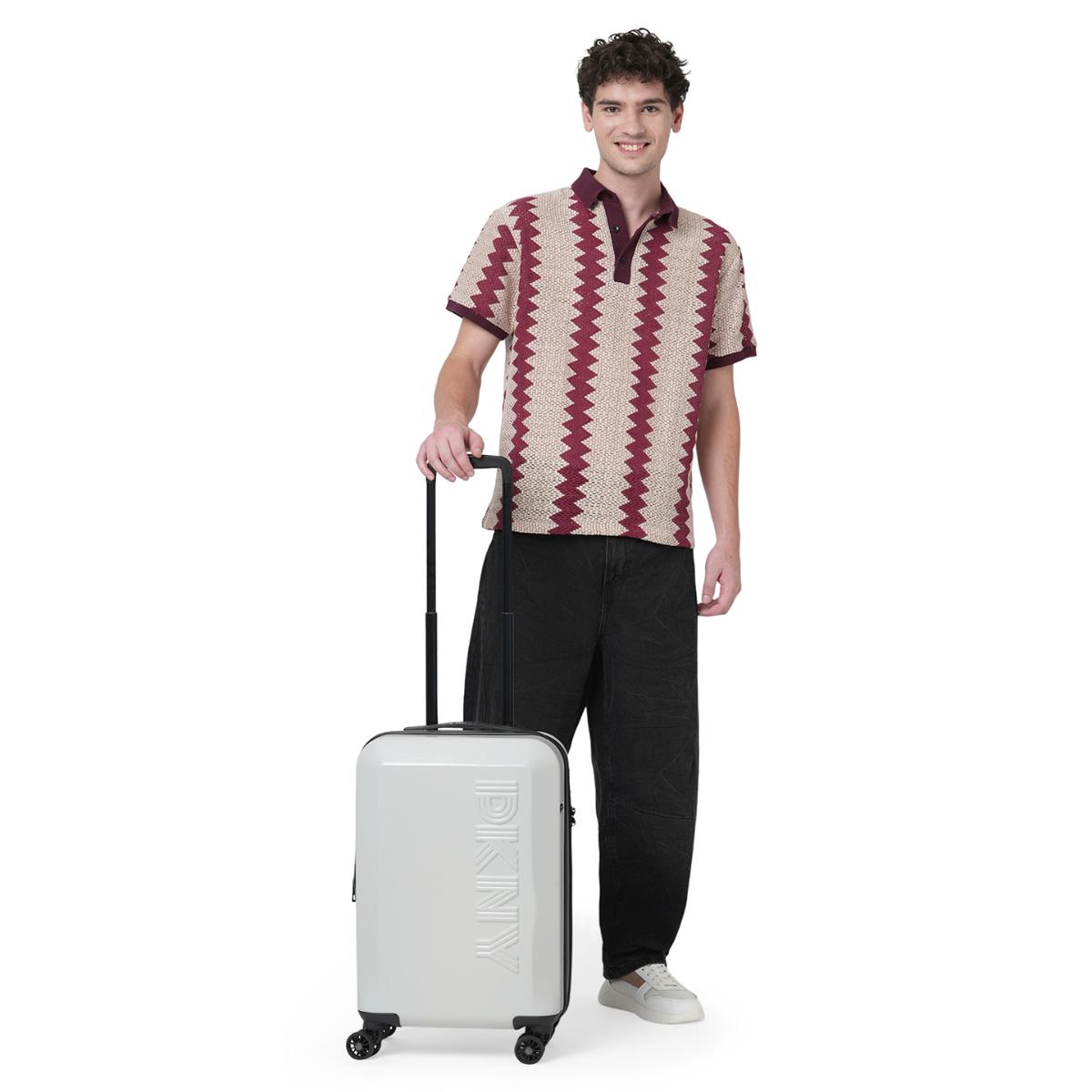 Buy DKNY BEVELED Range White 22 Cabin Hard Luggage Bag Online
