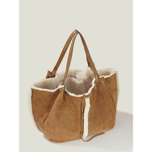 Buy Accessorize London Women'S Brown Shearling Reversible Shoulder