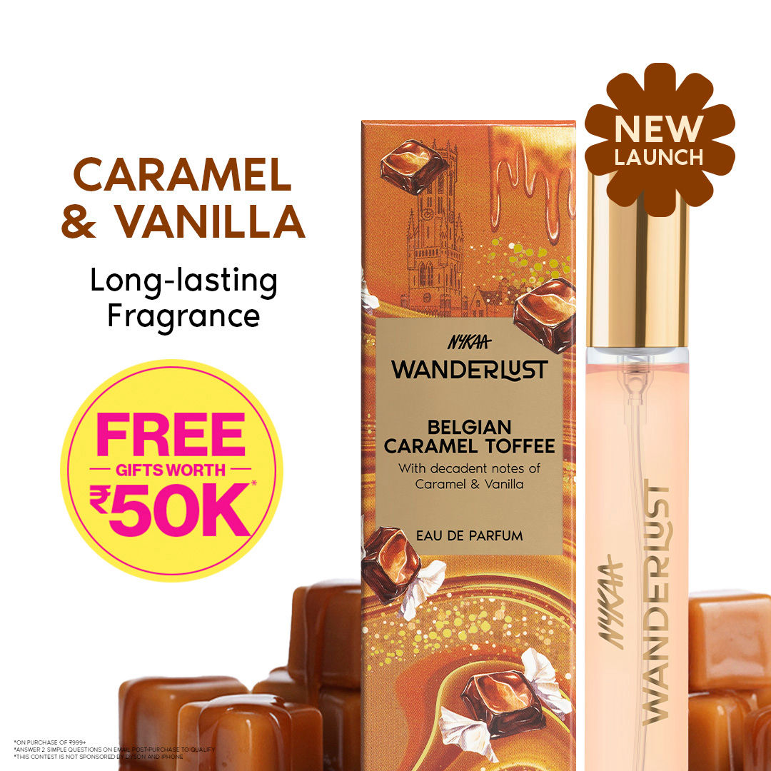 Nykaa Wanderlust Belgian Caramel Toffee EDP Long Lasting Perfume For Her Travel Friendly, Vanilla