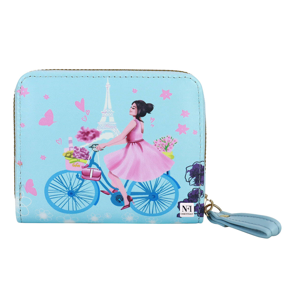 NFI Essentials Women Blue Printed Zipper Wallet