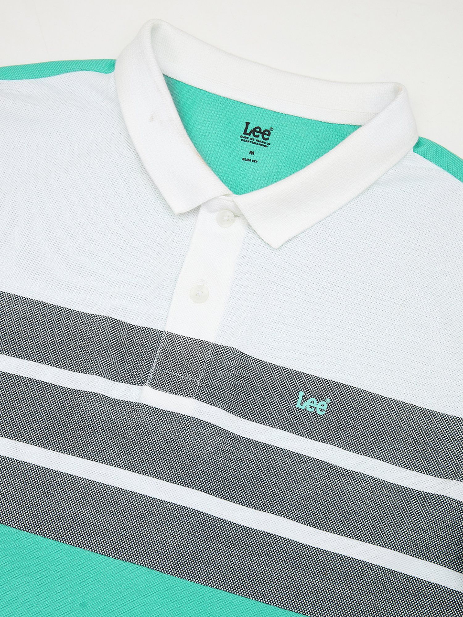 Buy Lee Mens Colorblock Green Polo T-Shirt (Slim) Online