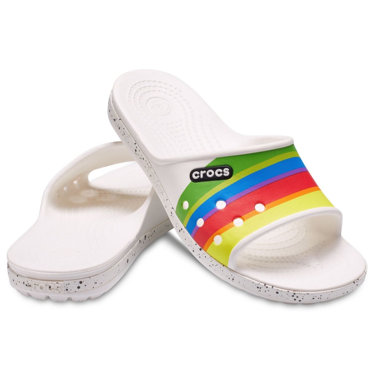 Crocband iii rainbow discount block slide sandal