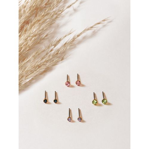 Buy Accessorize London Real Gold Plated Multi Stud Earrings (Set