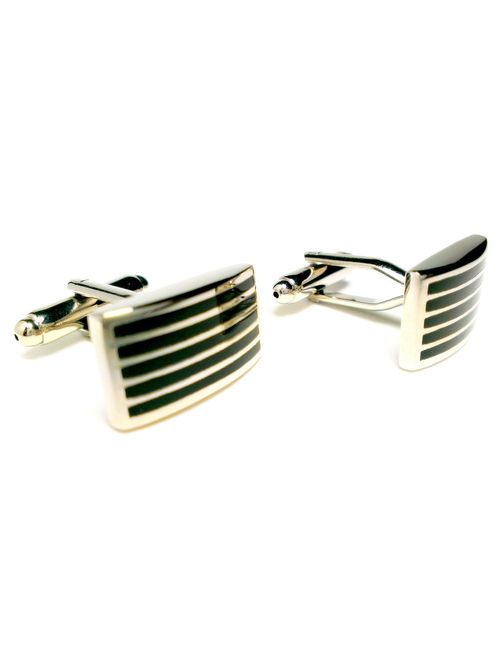 Buy PELUCHE Minimalist Enamel Design Black Cufflinks for Men Online