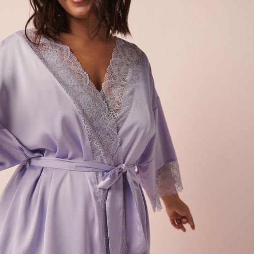 Buy La Vie En Rose Satin Sleep Dress In Purple