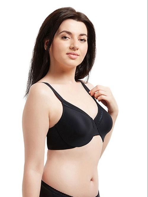 Buy Wacoal Nylon Non Padded Underwired Solid/Plain Bra -855213 - Black  (36DD) Online