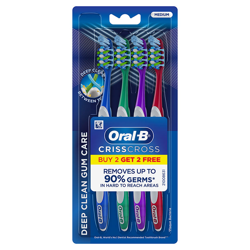 Oral-B Criss Cross Gum Care Toothbrush Buy 2 Get 2 Free (Medium)