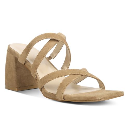 Rag Co Strappy Casual Block Heel Sandals in Camel (EURO 36)