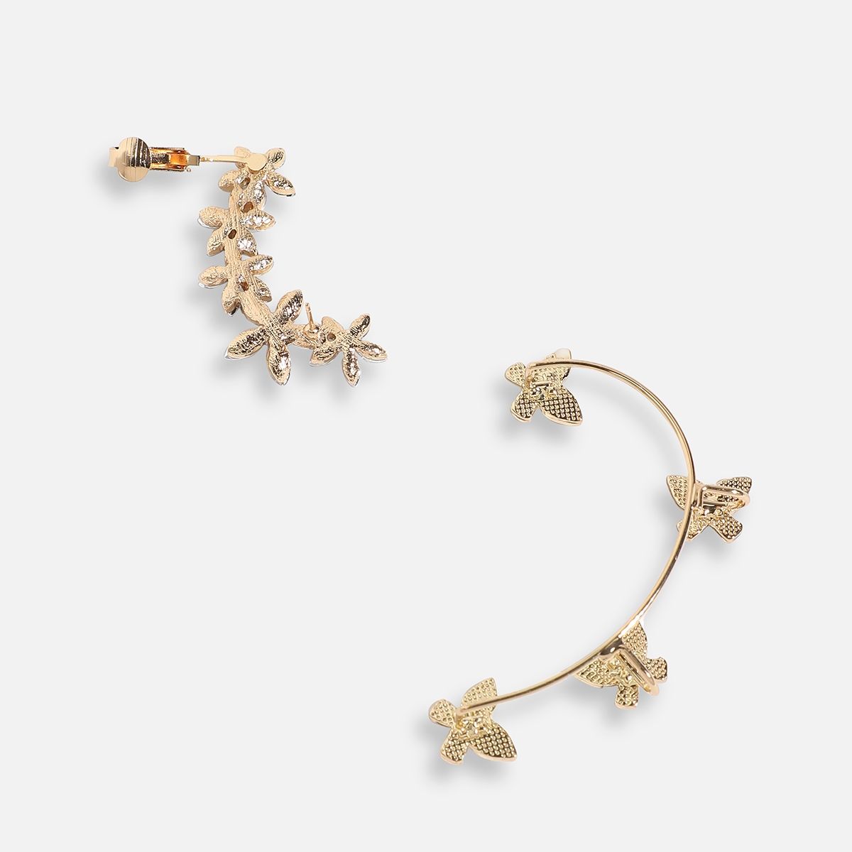 thumbnail image 2 of 14K Gold Plated Ear Cuffs Set - 5 Piece Non-Piercing Earrings For Sensitive Ears 2 of 12