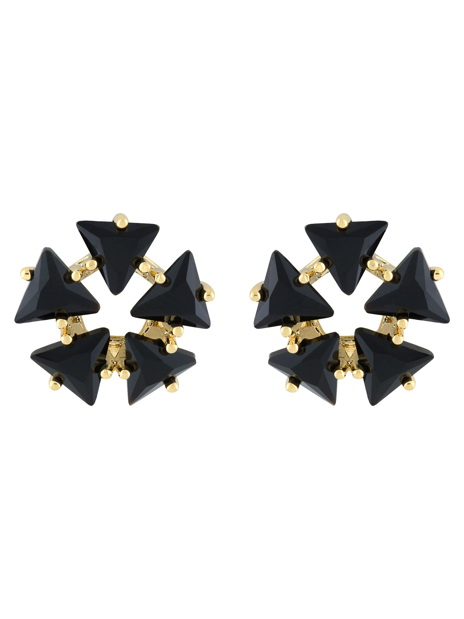 black stone stud earrings