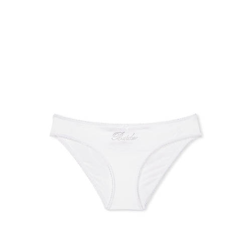 Bikini Coquine Blanc Mariage - Victoria's Secret Cheekini Taille M, Jamais Porté Avec étiquettes