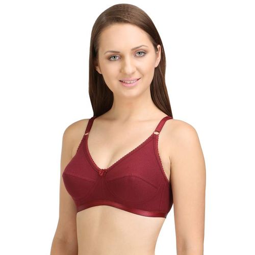 Buy Bodycare Perfect Coverage Bra In Maroon-Red-Skin Color (Pack of 3)  online