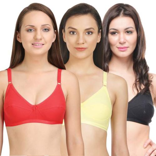 Buy BODYCARE Women Seamed Full Coverage Bra B Cup(Pack of 3)_32 Black at