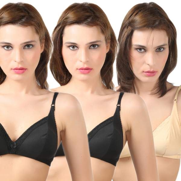 Buy BODYCARE Women's Perfect Coverage Bra (Skin, 44) -Pack of 3 at