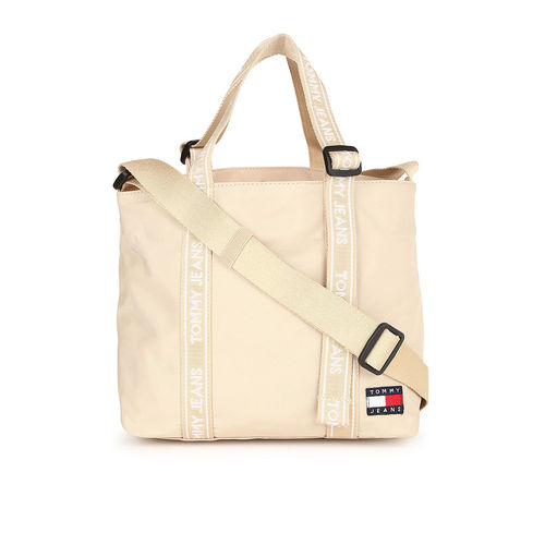 Tommy Hilfiger Women Cream Solid Mini Tote Bag