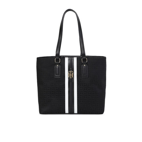 Tommy Hilfiger Women Black Solid Tote Bag