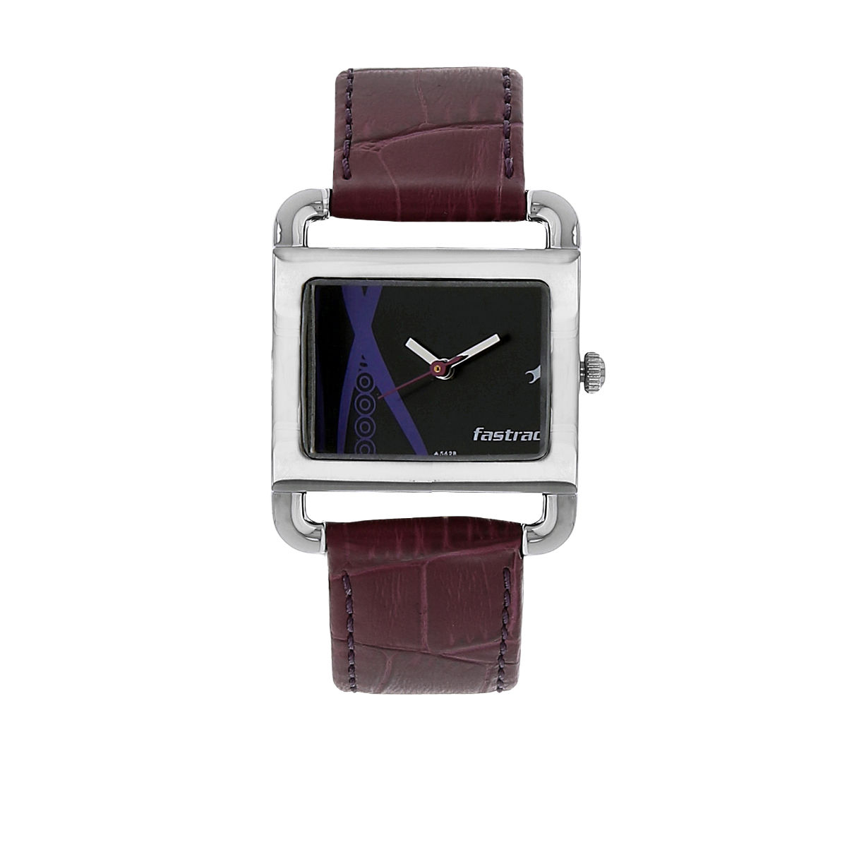 Buy Fastrack Black Dial Purple Leather Strap Watch Online
