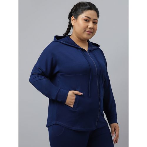 Fitkin Ecofriendly Tencel Anti-Odor Plus Size Blue Hoodie Jacket (4XL)