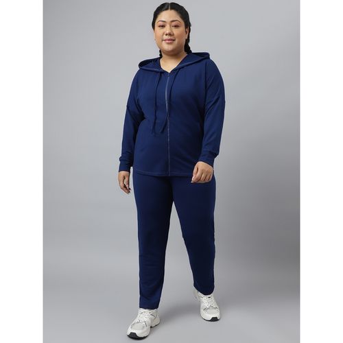 Fitkin Plus Size Ecofriendly Polyester Blue Front Zipper Tracksuit (Set of  2) (XL)