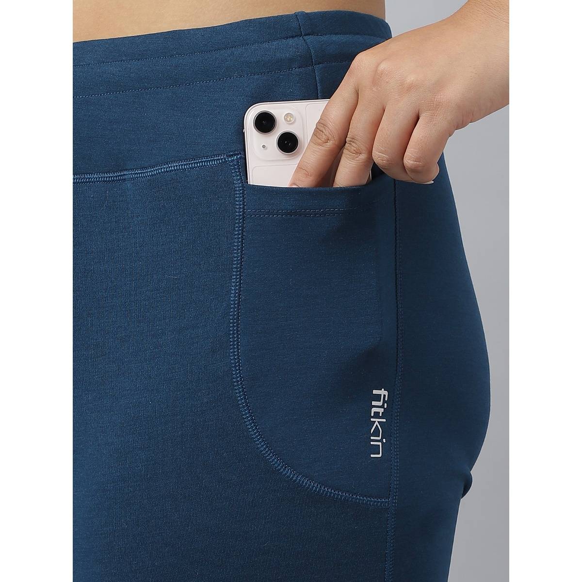Buy Fitkin Plus Size Ecofriendly Polyester Teal Front Zipper Tracksuit ...