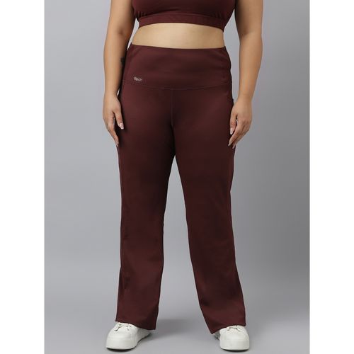 Buy Fitkin Plus Size Active Track Gym Bootcut Flare Chocolate Brown Pants  Online