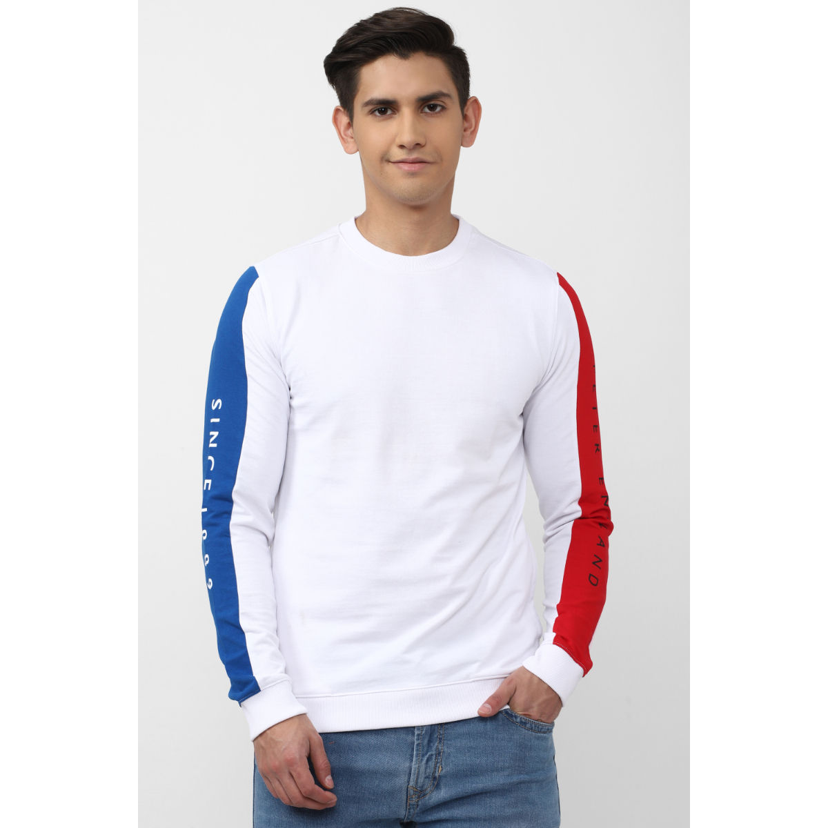 Peter england sweatshirt white sale