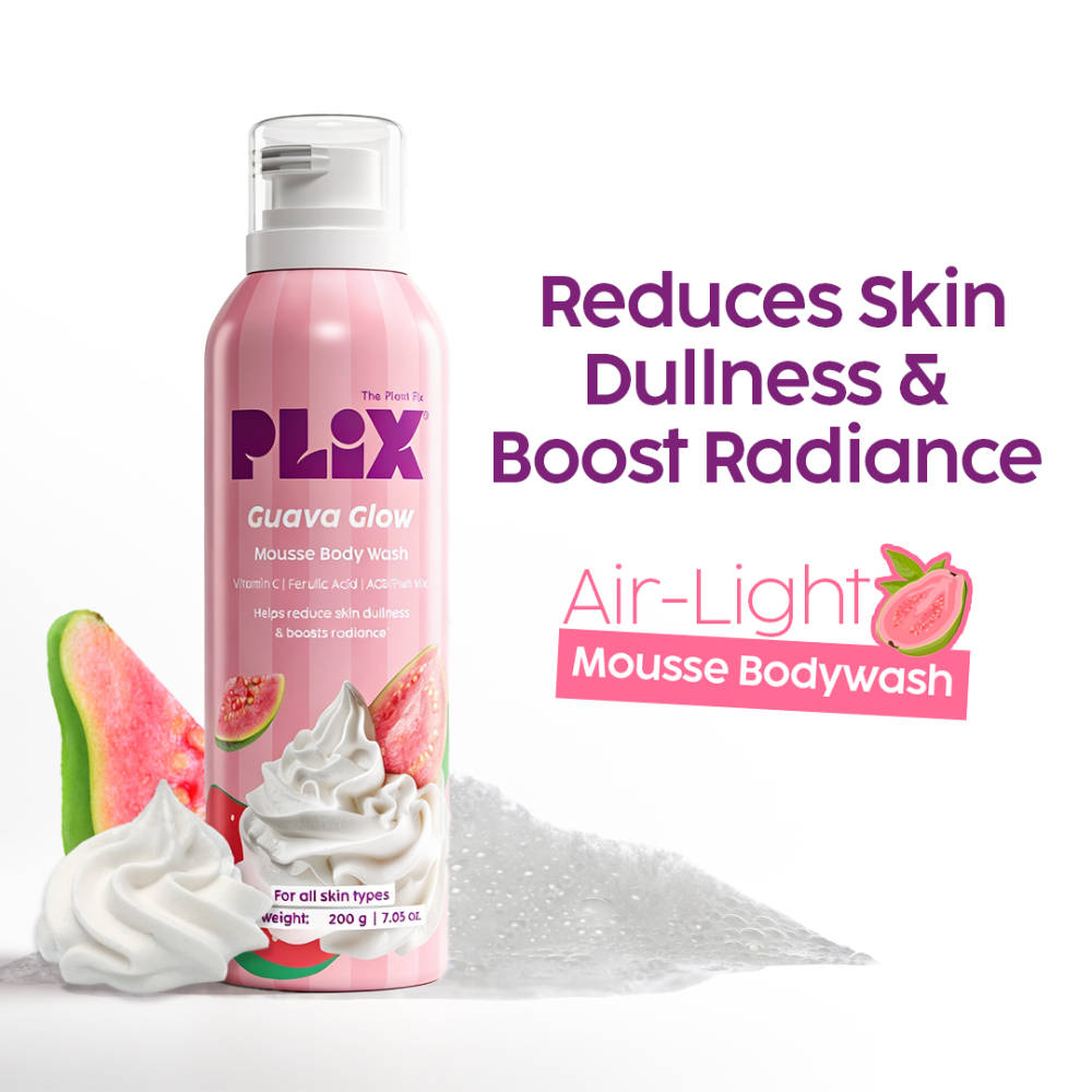 Plix Guava Mousse Body Wash For Glowy & Hydrated Skin
