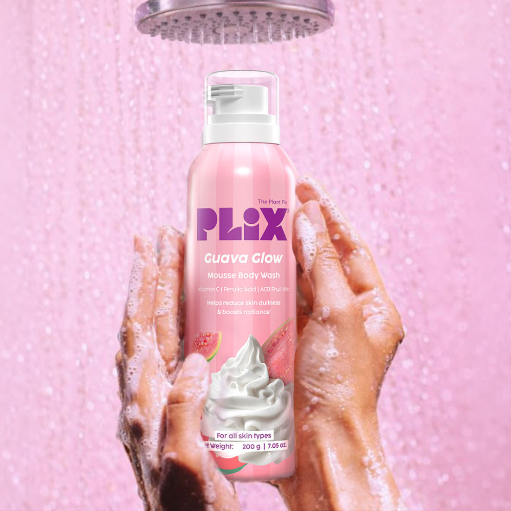 Buy Plix Guava Mousse Body Wash For Glowy & Hydrated Skin Online