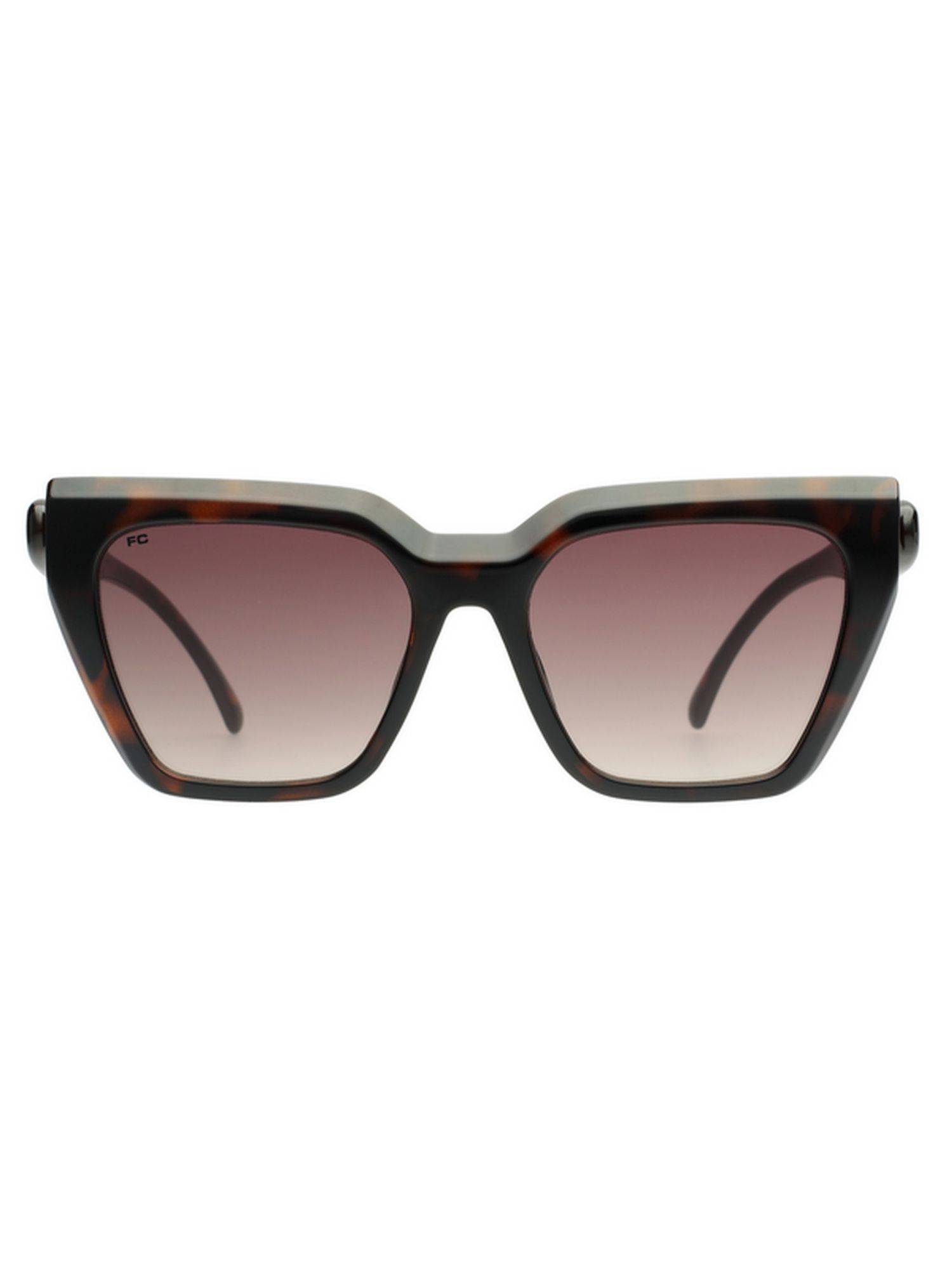 French Connection Smoke Brown Lens Cat Eye Sunglasses With UV Protection (FC 7691 C2 55 S) (55)