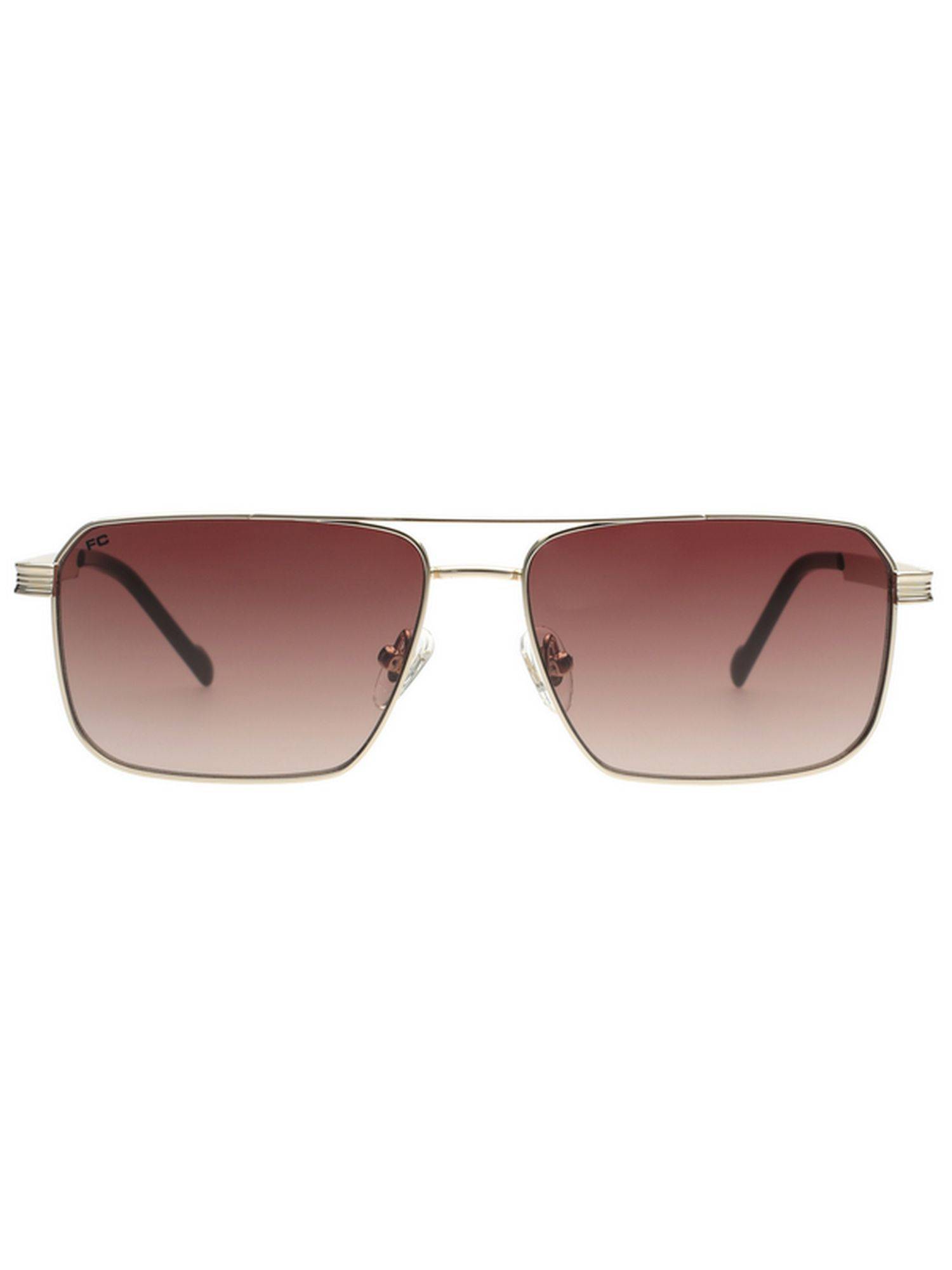 French Connection Smoke Brown Lens Square Sunglasses With UV Protection (FC 7696 C1 58 S) (58)